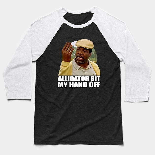 Alligator Bit My Hand Off! Baseball T-Shirt by bekobe